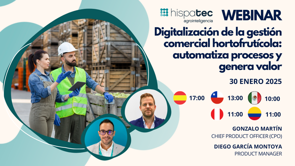  Webinar DIGITALIZACIÓN DE LA GESTIÓN COMERCIAL HORTOFRUTÍCOLA: automatiza procesos y genera valor 
